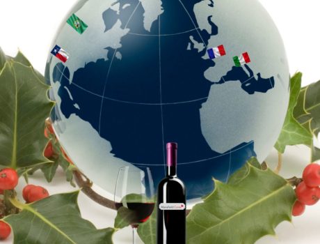 Wine bottle with globe